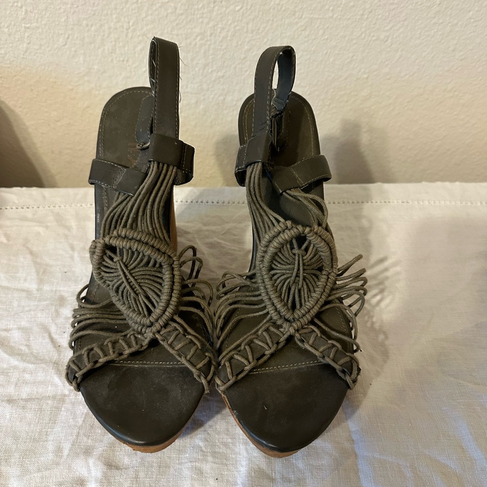 MIA Olive Green Wedges